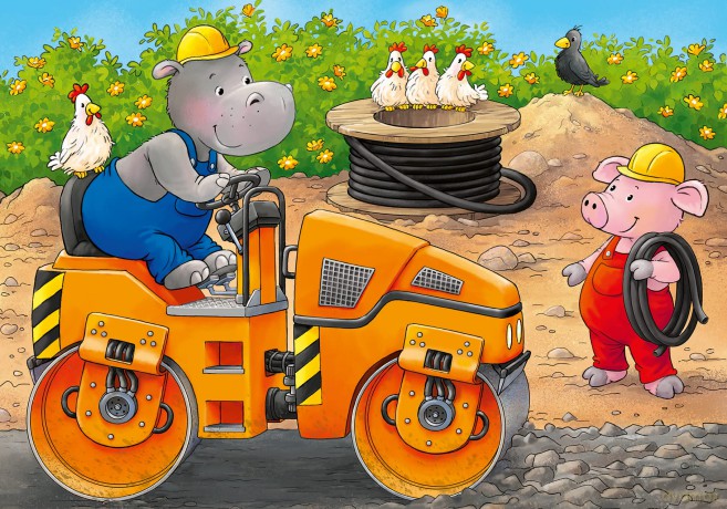 RAVENSBURGER Construction Site Animals - 2/4/6/8p (10105717)