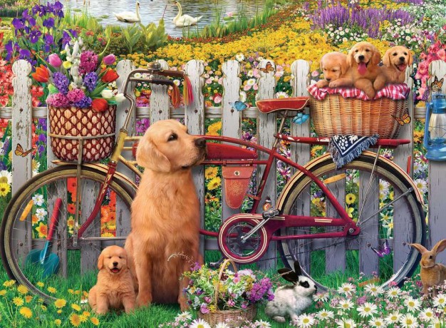 RAVENSBURGER Puzzle Cute Dogs In The Garden 500p (12000209)