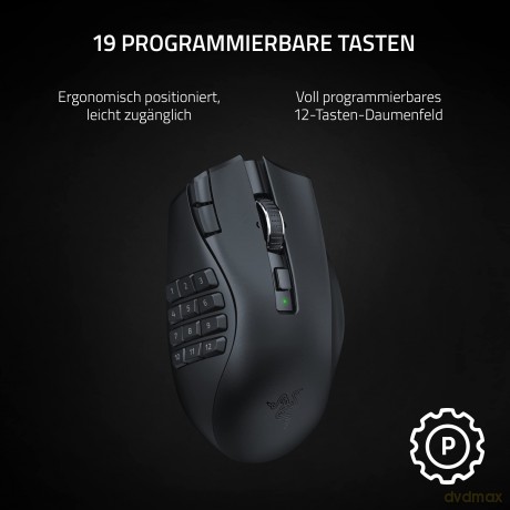 Razer - Naga V2 Hyperspeed - Wireless MMO Gaming Mouse - Black