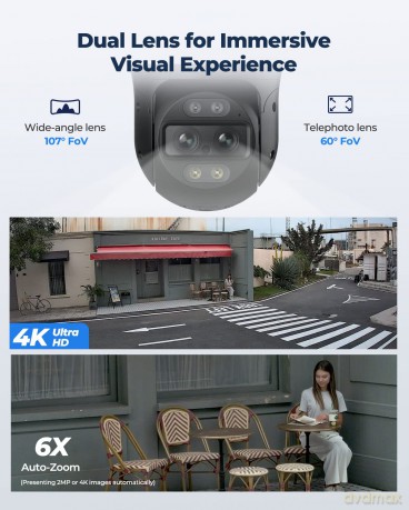 Reolink - TrackMix PoE (P760) 4K Outdoor Dual-View Camera - White