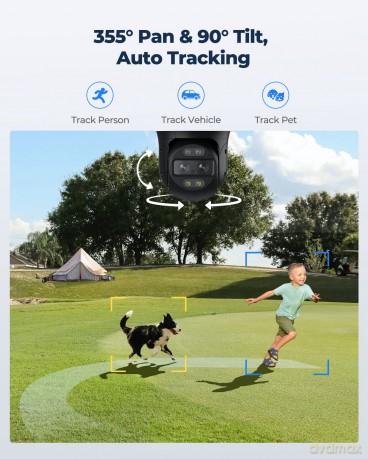 Reolink - TrackMix PoE (P760) 4K Outdoor Dual-View Camera - White