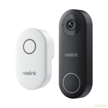 Reolink - Video Doorbell Wi-Fi Smart 2K+ (D340W) - Black