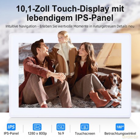 Rollei - Smarter picture frame - 10 Diagonal - WIFI - App Control - Model 100 - 10.1-inch - white