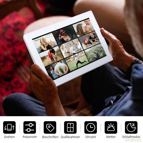 Rollei - Smarter picture frame - 10 Diagonal - WIFI - App Control - Model 100 - 10.1-inch - white
