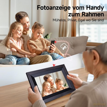 Rollei - Smarter picture frame - 10 Diagonal - WIFI - App Control - Wood frame - Model 105 - 10.1