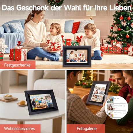 Rollei - Smarter picture frame - 10 Diagonal - WIFI - App Control - Wood frame - Model 105 - 10.1