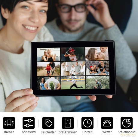 Rollei - Smarter picture frame - 15 Diagonal - WIFI - App Control - Model 150 - black