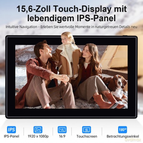 Rollei - Smarter picture frame - 15 Diagonal - WIFI - App Control - Model 150 - black