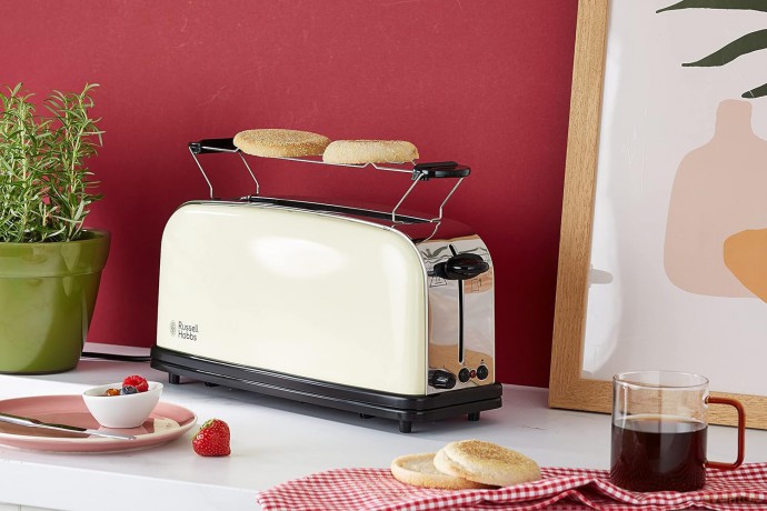 Russell Hobbs - Colours Plus 2 Slice Long Slot Toaster - Cream