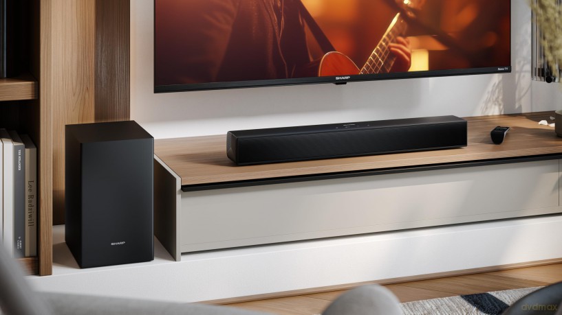 Sharp - Compact 2.1 Soundbar with Wireless Subwoofer HT-SBW121 Black