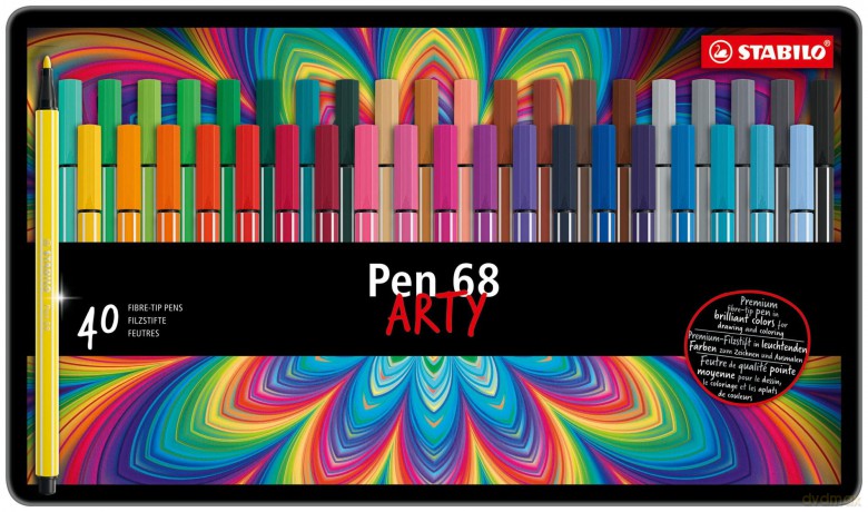 Stabilo - Pen 68 Arty - Metal Box, 40 pcs. (204055)