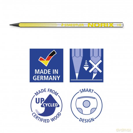 Staedtler - NORIX Pencil Set, 2 pencils, eraser and sharpener - Yellow (181 SBK2-1)