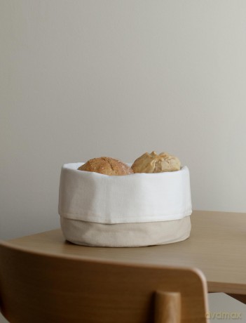 Stelton - Classic Bread Bag - Cotton - Sand/White - 23  H 21 cm