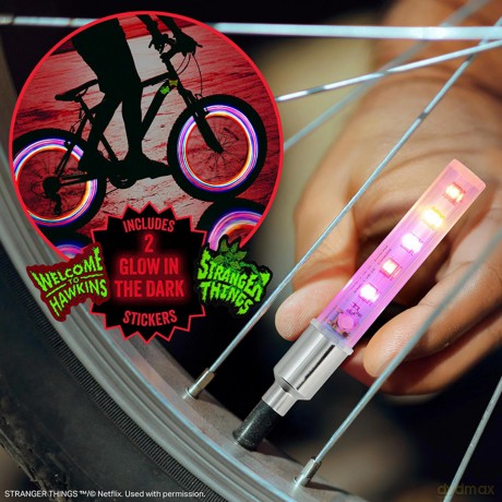Stranger Things 5 LED Bike Lights and stickers