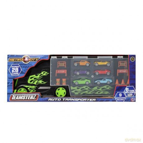 Teamsterz - Metro City Medium Auto Transporter With 6 Cars