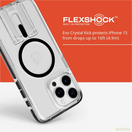 Tech21 - Evo Kick MagSafe iPhone 15 Pro Max Clear Black