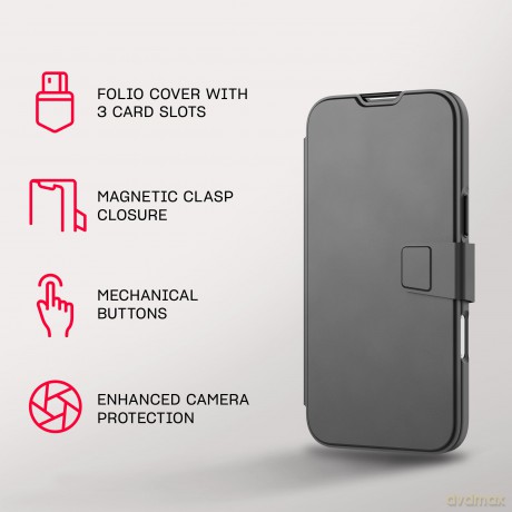 Tech21 - Evo Lite - Cover Wallet - iPhone 16 Plus - Black