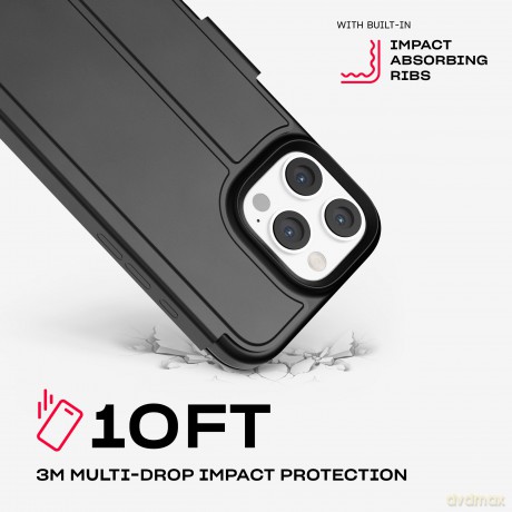 Tech21 - Evo Lite - Cover Wallet - iPhone 16 Pro Max - Black