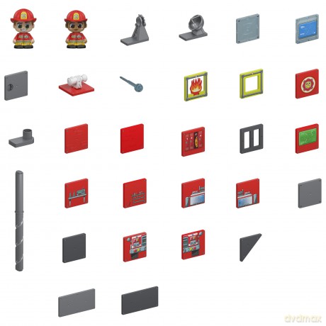 Tile Town - Fire Station, Magnetic Building Set