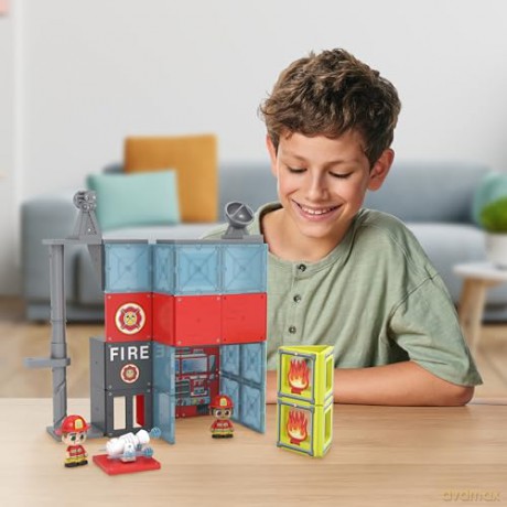Tile Town - Fire Station, Magnetic Building Set