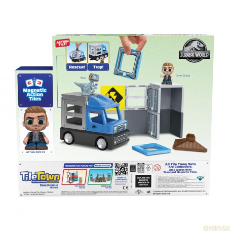 Tile Town - Jurassic World Dino Rescue, Magnetic Building Set (90313)