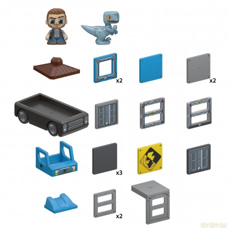 Tile Town - Jurassic World Dino Rescue, Magnetic Building Set (90313)