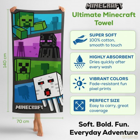 Towel - 70 x 140 cm - Minecraft (1029327)