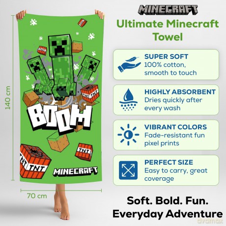 Towel - 70 x 140 cm - Minecraft Boom (1029328)