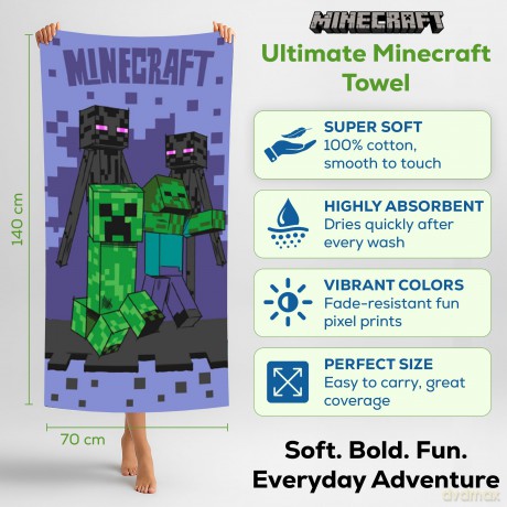 Towel - 70 x 140 cm - Minecraft Monsters (1029331)