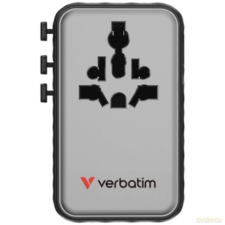 Verbatim - Charge N Travel 170W Universal Travel Adapter Black