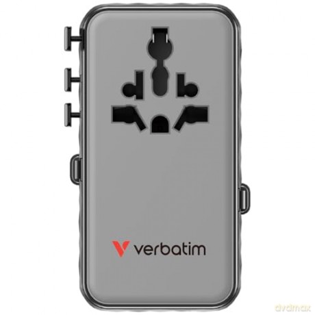 Verbatim - Charge 'n' Travel 70W 2C retractable Universal Travel Adapter Black