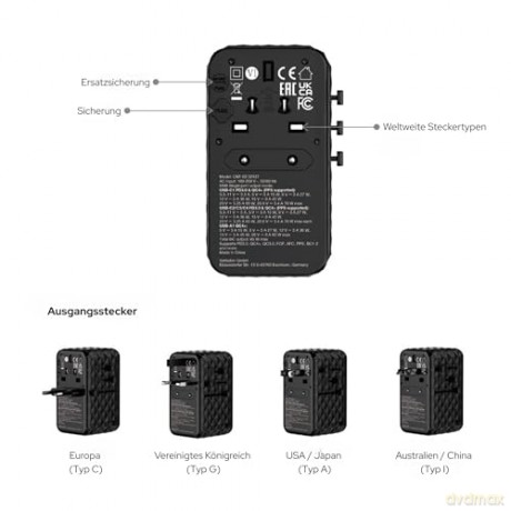 Verbatim - Charge 'n' Travel Diamond 85W Retractable Cable CNT-02