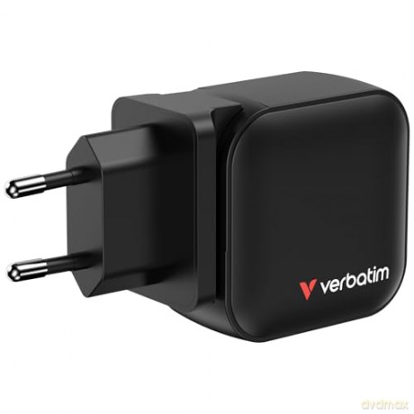 Verbatim - Mini GaN Charger 70W 3 Port US plug with EU and UK adaptors