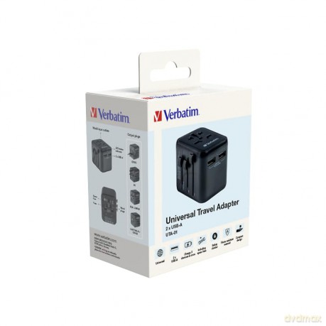 Verbatim - Universal Travel Adapter UTA-01 with 2xUSB Charger