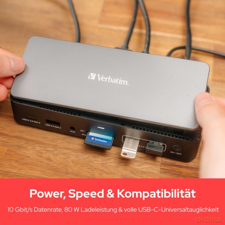 Verbatim - USB-C Pro Docking Station 15 Port w/SSD slotS-15S