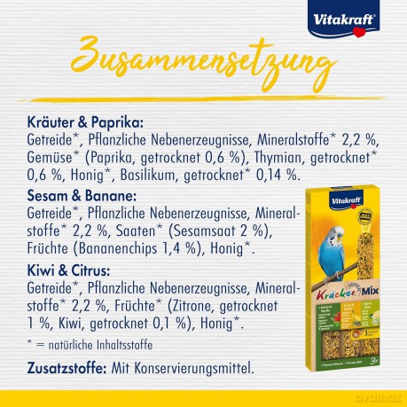 Vitakraft - Kr¤cker Mix banana/herbs/kiwi for budgies