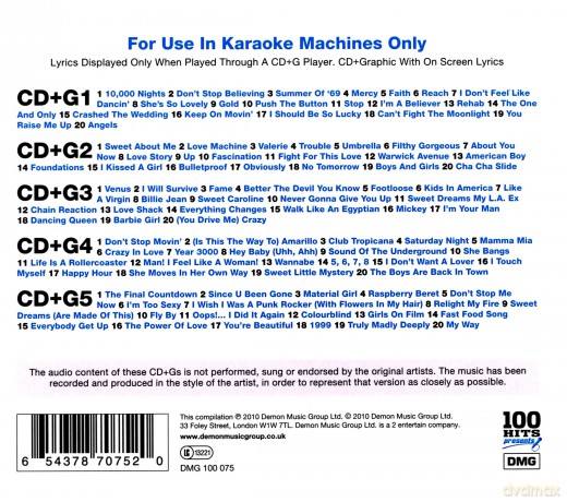 100 Hits - Presents Pop Anthems Karaoke [CD]