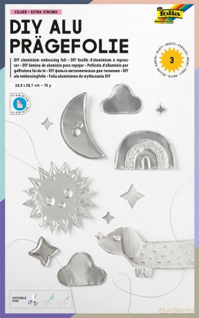 Folia metaliczna 18,5x29cm srebrna 3 arkusze