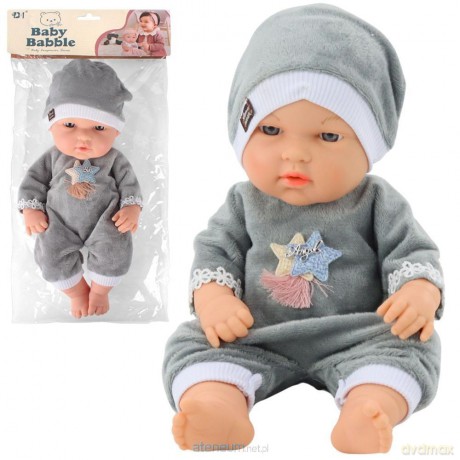 Lalka bobas 30cm w szarej piżamce