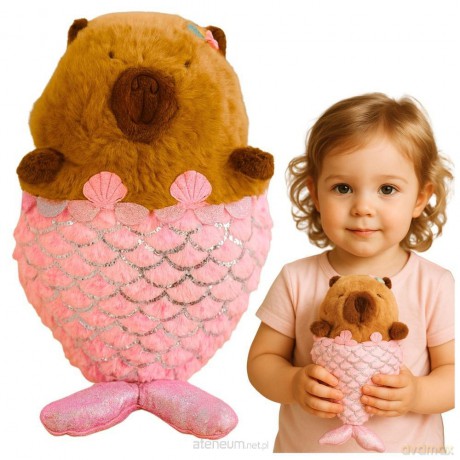 Maskotka przytulanka Kapibara Syrenka różowa 28cm