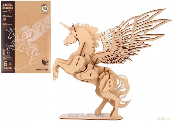 Puzzle drewniane 3D mityczne jednorożec