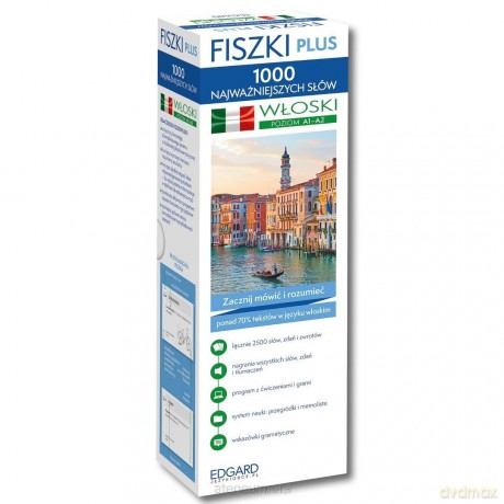 Włoski Fiszki PLUS 1000 najważniejszych słów [KSIĄŻKA]