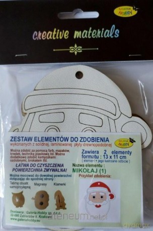 Zestaw do zdobienia ze sklejki Mikołaj