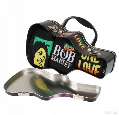 Bob Marley: Bob Marley Socks 3 Pack In Guitar Tin (One Size)