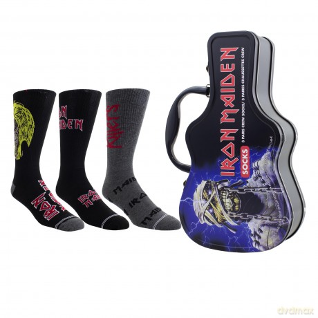 Iron Maiden: Iron Maiden Socks 3 Pack In Guitar Tin (One Size)