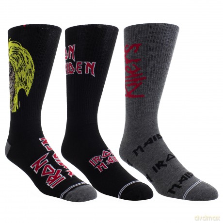 Iron Maiden: Iron Maiden Socks 3 Pack In Guitar Tin (One Size)