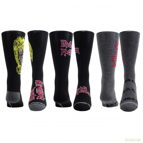 Iron Maiden: Iron Maiden Socks 3 Pack In Guitar Tin (One Size)