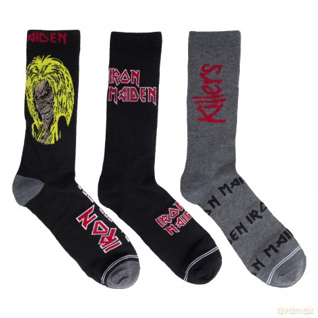 Iron Maiden: Iron Maiden Socks 3 Pack In Guitar Tin (One Size)