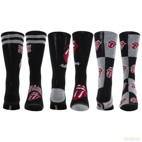 The Rolling Stones: The Rolling Stones Socks 3 Pack In Guitar Tin (One Size)