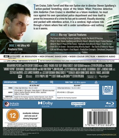 Minority Report (Raport mniejszości) [Blu-Ray 4K]+[Blu-Ray]